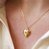Collier médaillon personnalisé avec photo, signe astrologique et pierre de naissance, album photo cœur d'amour, bijoux minimalistes