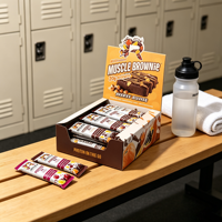 Boîte d'emballage en carton blanche pliable OEM 350g 400g Boîte de présentation d'emballage de chocolat de noix de barre de protéine de casse-croûte personnalisée