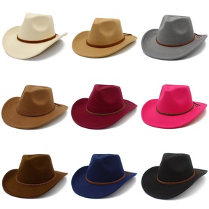 Custom Cattleman Western Outdoor <b>Fedora</b> <b>Hats</b> with Braided Cord Tassel Wide Brim Felt Cowboy <b>Hat</b> for <b>Men</b> Women - Product Image 2