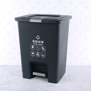 Poubelle à pédale Fengji 25L, noire, rectangulaire, pour intérieur, autre bac à déchets - Product Image 4