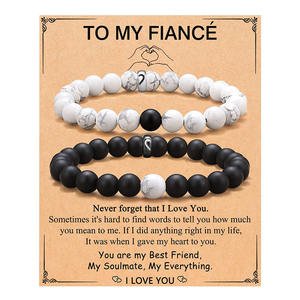 Conjunto de Pulseras de Pareja, Nuevo y en Oferta, Brazalete de Acero Inoxidable con Corazón, Aleación de Pino Blanco, Joyerí<span class=keywords><strong>a</strong></span> - Product Image 3