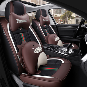 Professionele R & D Fabrikant Universal Volledige Set Lederen Cartoon Leuke Auto Stoelhoezen - Product Image 5