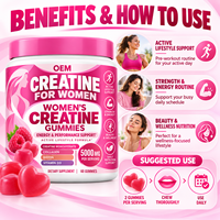 Permen Kunyah Pro Creatine Monohydrate Dengan Kolagen Biotin Vitamin D3 Pendukung Performa Wanita Label Pribadi OEM ODM Pasokan Grosir