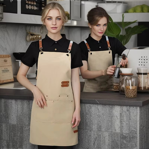 Custom Restaurant Shop cameriere lavoro pulizia uniforme grembiule impermeabile professionale Bbq Chef cucina tela grembiule con tasche - Product Image 4
