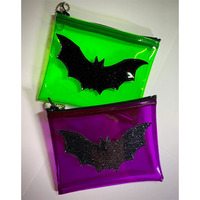 Sac à main léger et portable en PVC transparent personnalisé, motif Jackolantern, chauve-souris et mini citrouille, idéal pour Halloween