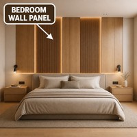 Panneau mural en lattes de chêne et panneau mural plat pour salon moderne, taille personnalisée, OEM