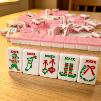 Jeu de Mahjong Américain de Luxe Personnalisé à 4 Couches, en Acrylique Portable, pour Cadeau de Noël Familial