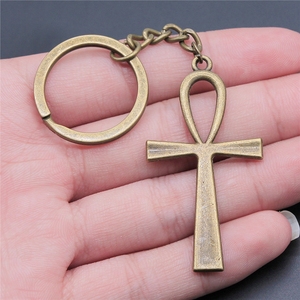 52x28mm Antique Argent Plaqué Antique Bronze Plaqué Métal Alliage Vie Clé <span class=keywords><strong>Ankh</strong></span> Croix Porte-clés Souvenirs Cadeau P1-ABD-C10074 - Product Image 4
