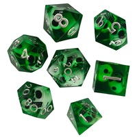 Ensemble de 7 dés en résine à bords tranchants, dés polyédriques pour jeux de rôle de table, D20 D12 D10 D8 D6 D4, dans un emballage en boîte métallique