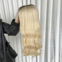 Peluca de Cabello Virgen con Frente de Encaje, Sin Pegamento, Cabello Europeo Natural, Balayage Beige, Color HD, 150% de Densidad, Larga y Lisa para Mujer