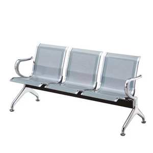 Chaises de réception, sièges de salle d'attente en acier inoxydable, 3 places, pour hôpital, gare routière, lieu public - Product Image 1