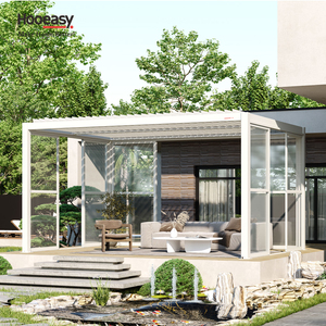 Hooeasy cửa trượt cửa sổ bioclimatic ngoài trời nhôm gazebo Hướng dẫn sử dụng điều chỉnh louvered mái pergola - Product Image 3
