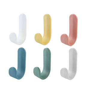 Crochet mural adhésif rapide en forme de J pour porte, porte-manteau, blanc et noir - Product Image 5