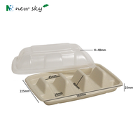 Bagasse de canne à sucre biodégradable personnalisée boîte à tacos jetable conteneur porte-taco à emporter écologique et plateau