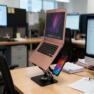 Nouveau support d'ordinateur portable pivotant 2025 avec hub USB et support pour téléphone - Product Image 6