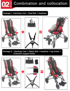 Sedia a rotelle elettrica pediatrica <span class=keywords><strong>portatile</strong></span> pieghevole con imbracatura di sicurezza a cinque punti pedane regolabili in altezza per bambini disabili - Product Image 3