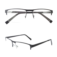 Lunettes de lecture presbyopes unisexes de haute qualité, confortables, durables, élégantes, rétro, en métal, demi-monture, charnière à ressort, pour hommes