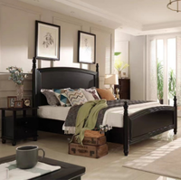 Nouveau design Lit double King Size Lit double en bois blanc Lit double