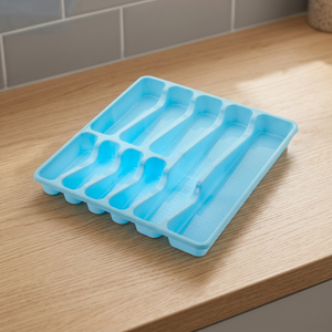 Sky Blue Durable PP Plastic Multifunctional Jumbo Cutlery Holder <b>Storage</b> Organizer for Home Kitchen Tools CATEEM MRD404-TK - Product Image 2