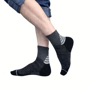Calcetines tobilleros atléticos para hombre, calcetines deportivos acolchados de algodón, calcetines de compresión para correr al aire libre - Product Image 6
