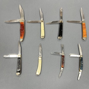 Dual-Blade Folding <strong>Knife</strong> Mirror Polished Blade Utility <strong>Knife</strong> Cattle <strong>Bone</strong> Stag <strong>Handle</strong> Brass Holster Custom Engraved Trapper <strong>Knife</strong> - Product Image 1