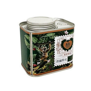 Lata de Metal Personalizable Cuadrada/Rectangular para Granos de Café de 150g con Tapa de Rosca para Almacenamiento de Dulces, Chocolate, Galletas y Alimentos - Product Image 2