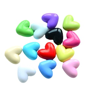 Cuentas sueltas de acrílico electrochapado de 17 mm, color melocotón, en forma de corazón, con orificio recto, para bricolaje, accesorios para pendientes y collares, Yiwu - Product Image 5