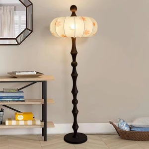 Lámpara de Pie Estilo Retro Francés Milo con Pantalla de Tela, Fuente de Luz LED, Control de Interruptor, Iluminación Ambiental para Sala de Estar - Product Image 2