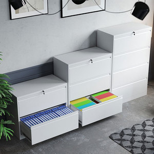 Classeur suspendu en papier A4 armoire de rangement en acier large de faible hauteur modulaire 2/3/4 tiroirs classeur d'atelier de bureau - Product Image 5