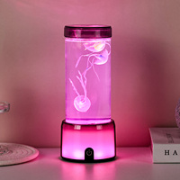Lampe de table en forme de méduse, design élégant et romantique, à changement de couleur LED, en plastique, à dôme circulaire, avec interrupteur, cadeau pour enfant, blanc, coupe basse