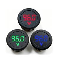Voltímetro Digital LED de CC 4-100V con Pantalla Redonda de Dos Cables, Protección Contra Conexión Inversa, Panel de Monitoreo