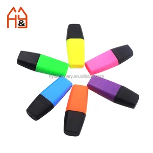 School supplies mini highlighters Blue green yellow pink color accept custom LOGO