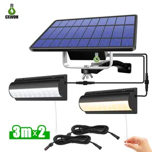 Upgraded 60LED Solar Pendant Light Solar powered yard light Indoorsolar wall Lamp for Barn Room Balcony With Pull Switch