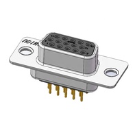 Connecteur électronique D-Sub DB15 Dip Straight PCB Termination Femelle VGA Connecteur D à 15 broches avec courant nominal 2A Matériau de contact en laiton