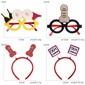 Enterrement de vie de jeune fille mariée à être accessoires <span class=keywords><strong>feutre</strong></span> plastique poule fête lunettes bandeau poules fête fournitures pour Bar - Product Image 3