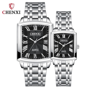 Chenxi 079A Amant Montres En Acier Inoxydable Bracelet Simple Date Quartz Montre-Bracelet Pour Hommes De <span class=keywords><strong>Luxe</strong></span> Casual <span class=keywords><strong>Couple</strong></span> Saint Valentin <span class=keywords><strong>Cadeau</strong></span> - Product Image 1