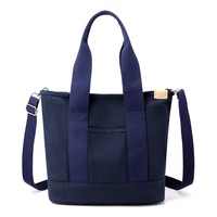 Bolsa de Mano de Lona Ecológica Ligera e Informal para Mujer, Tamaño A5, con Cierre de Cremallera y Diseño de Múltiples Bolsillos para Viajes y Trabajo