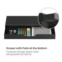 Vente en gros Bureau à domicile Rehausseur de moniteur ergonomique de 40 kg robuste Grand support pour ordinateur portable avec tiroir de rangement et supports pour téléphone et tablette