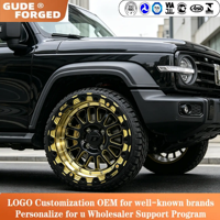 Jantes GUDE Beadlock tout-terrain finition noir brillant et or, jantes décalées pour Ford Bronco Ranger Raptor Jeep Wrangler 5/6 trous 4x4