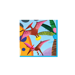 Ensemble de vaisselle jetable pour fête d'enfants sur le thème des dinosaures DAMAI, assiettes, serviettes et gobelets en papier - Product Image 6
