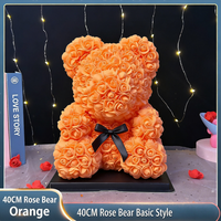 Ours en peluche rose avec fleur lumineuse et boîte cadeau pour la Saint-Valentin et les anniversaires