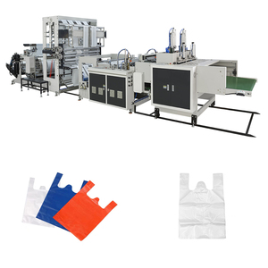 Đầy Đủ Tự Động Nhà Máy Máy Tính 2 Làn PE HDPE <span class=keywords><strong>LDPE</strong></span> Nhựa Mua Sắm Áo Thun Mang Theo Túi Làm Dây Chuyền Sản Xuất - Product Image 1