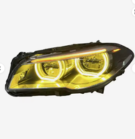 Phares bicolores pour BMW Série 5 F10 F18 520i 525i 2011-2017, style yeux d'ange LED jaune et blanc