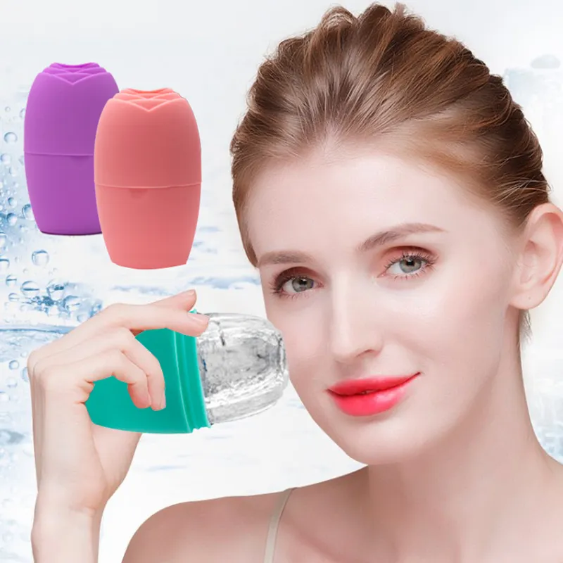 Hot Selling Silicone Facial Ice Roller Reusable Ice Cube Cups Face Ice Ball Massager