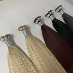 Hot Sale European Virgin Hair Thinnest Invisible Weft Best Quality Full Cuticle Aligned Double Drawn Genius Weft Hair No Return