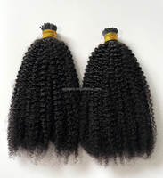 Extensions de cheveux naturels non traités Itips, cheveux indiens, kératine, 4B Afro Kinky Curly, extensions de cheveux I Tip, cheveux humains