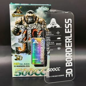 Protector de Pantalla de Vidrio Templado Negro ESD <span class=keywords><strong>King</strong></span> <span class=keywords><strong>Kong</strong></span> 500CC HD 3D Sin Bordes con Adhesivo Completo para iPhone 17 <span class=keywords><strong>Pro</strong></span> Max 18 16 - Product Image 1