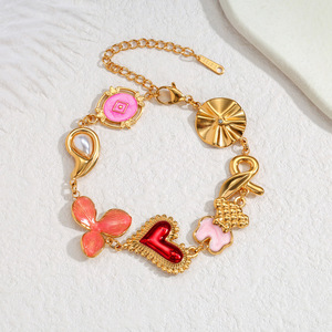 Pulsera de Acero Inoxidable Estilo Verano JY Fashion, Estilo Océano, Multielementos, Concha, Estrella, Forma de Corazón - Product Image 2