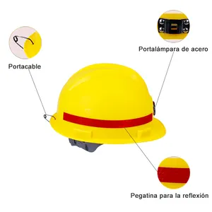 Minero tipo casco de trabajo sin ventilacion alta resistencia a los impactos หมวกนิรภัยพร้อมตัวป้องกันตัวแบบตัว V