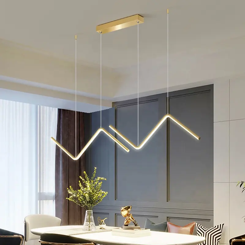 ETL Creative Wave Shape Ceiling Lights Silicone Aluminum Kitchen Island Hanging Lamp Modern Style Pendant Chandelier